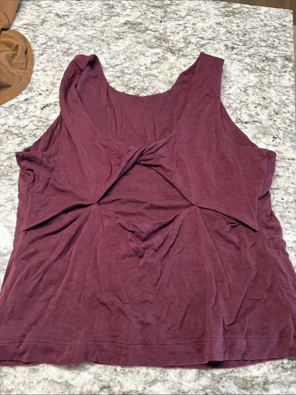 Banana Republic Maroon Twist-Back Tank Top